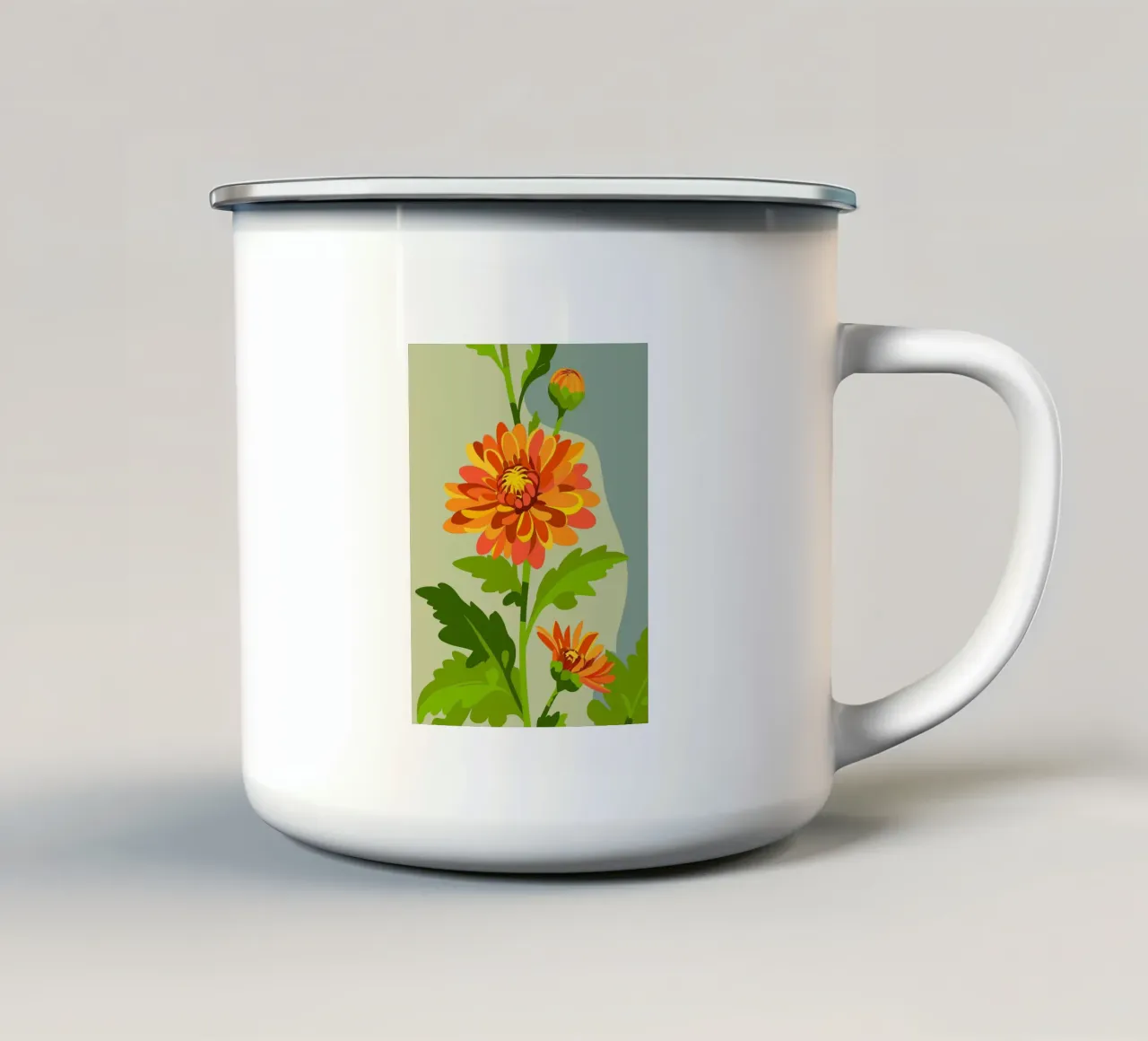 Crisantemo tazza in smalto da HAPPY SHOP