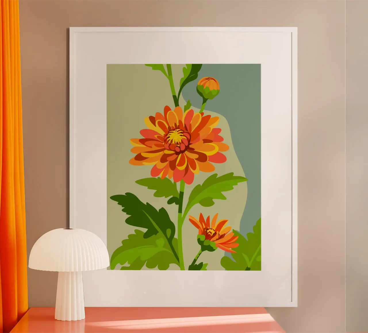 Crisantemo poster con telaio in alluminio da HAPPY SHOP