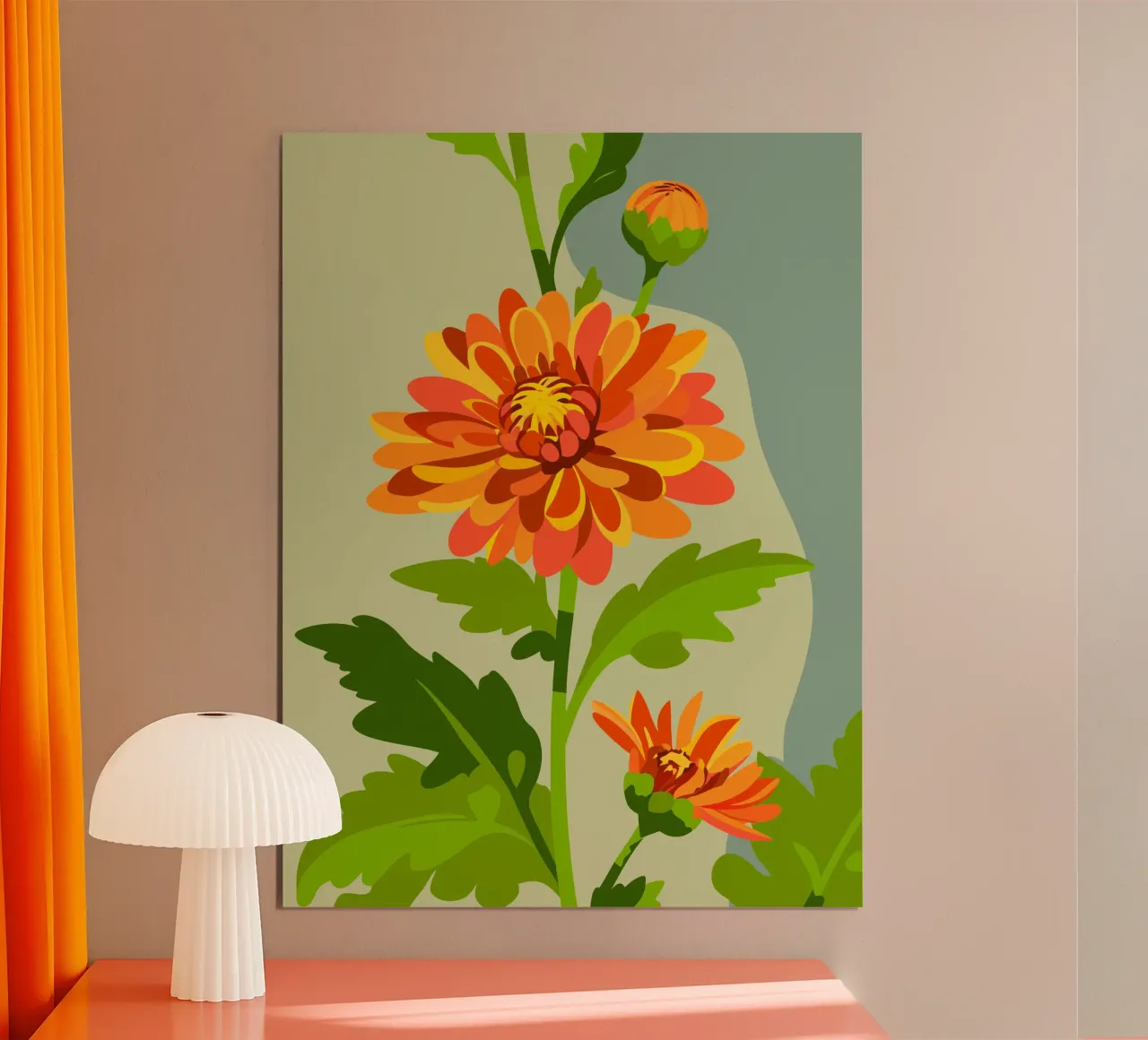 Crisantemo poster con telaio in alluminio da HAPPY SHOP