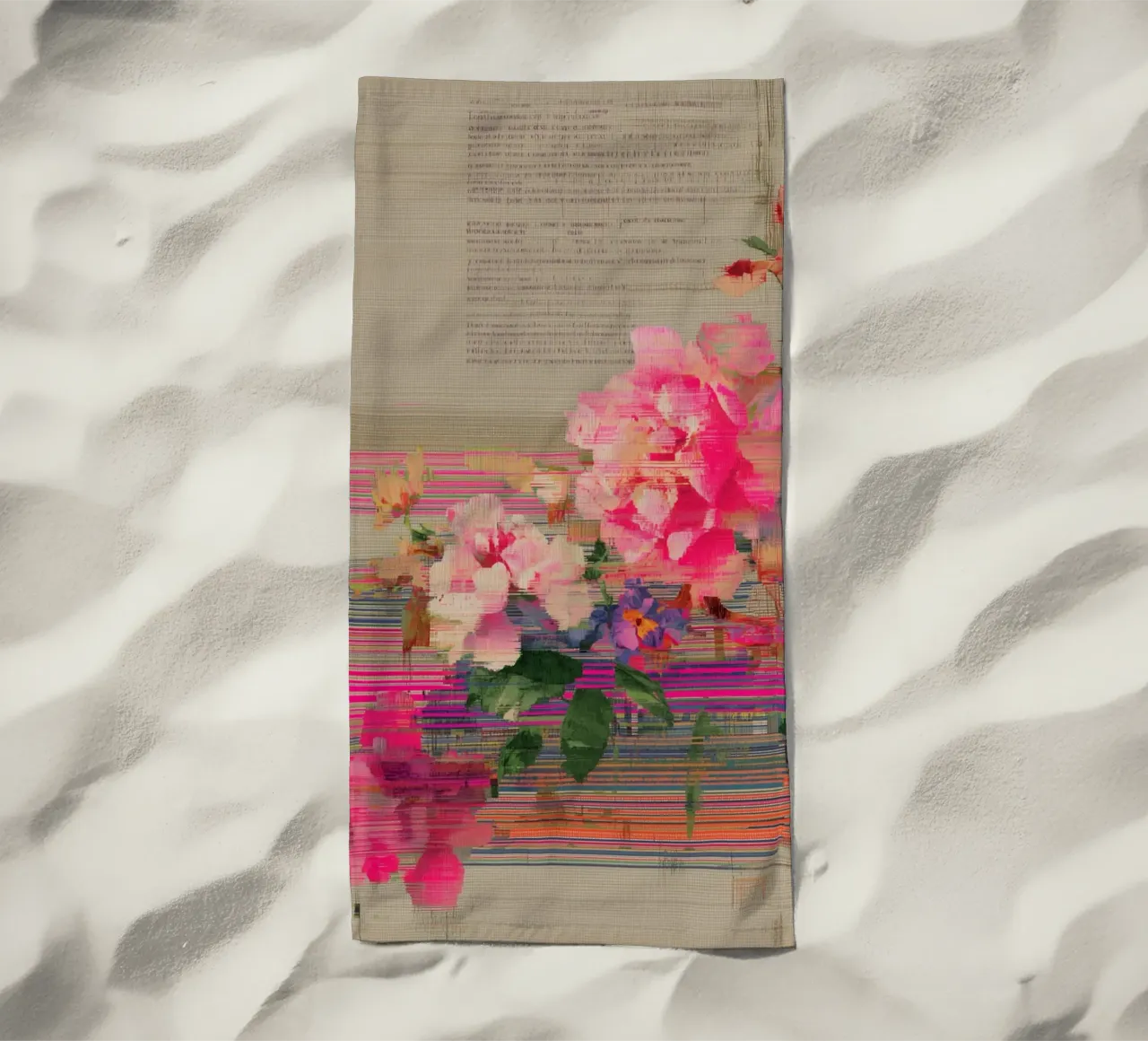 Fiori freschi: un'esplosione di colore telo mare da Carinaprint