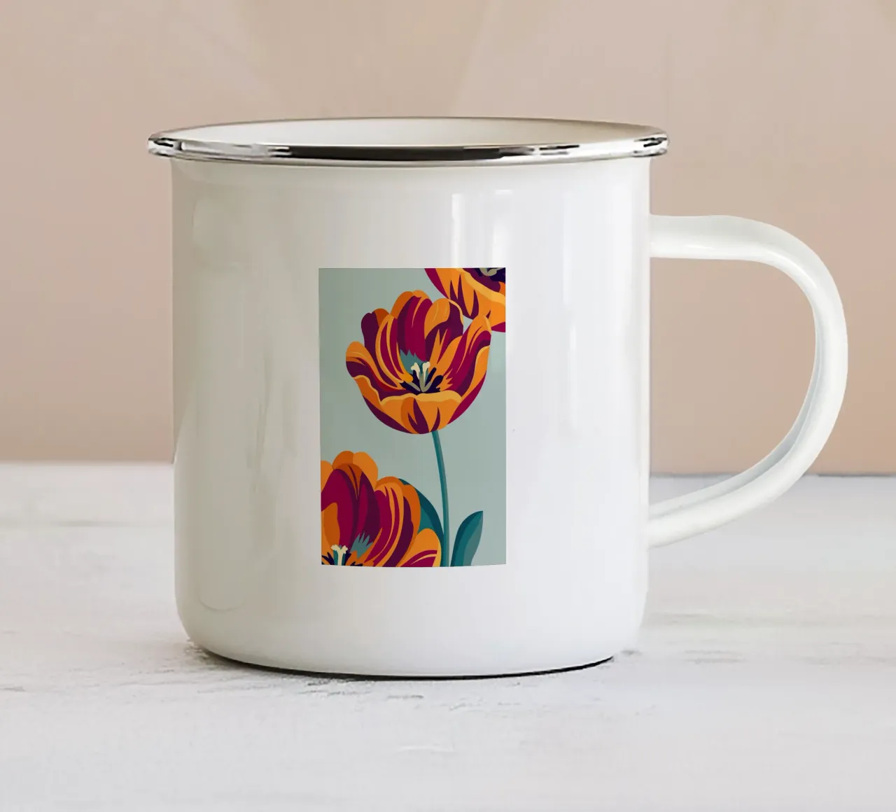Tulipani tazza in smalto da HAPPY SHOP