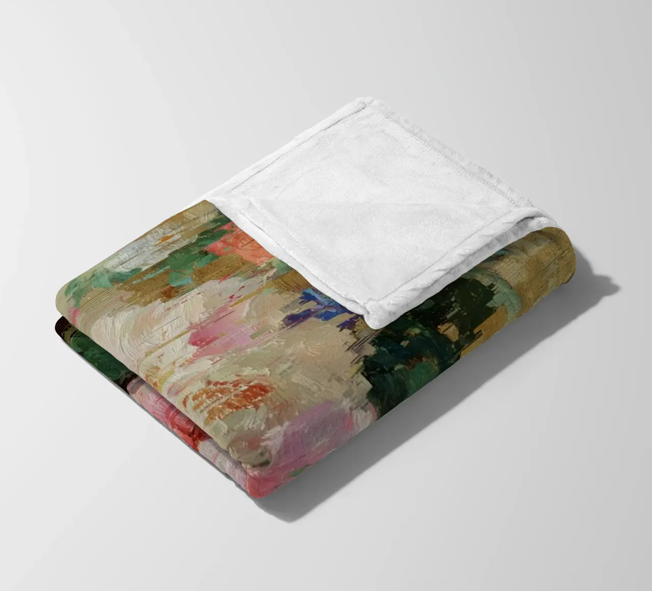 Dinamiche glitch fiorite coperta in pile da Carinaprint