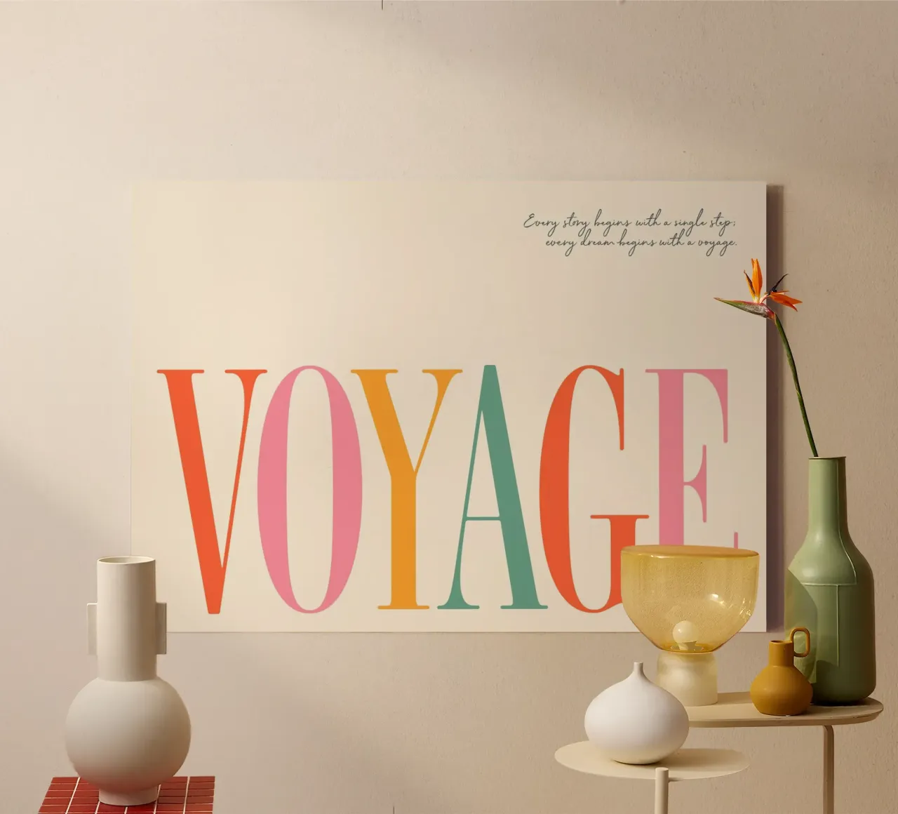 citaat woord tekst belettering canvas met Baklijst van Eva Rogers