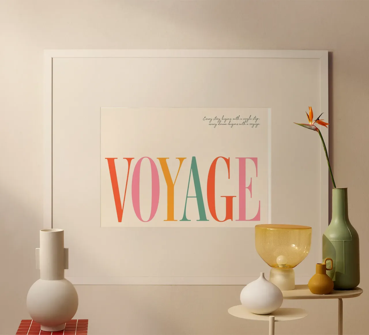 citazione parola testo lettering poster con telaio in alluminio da Eva Rogers