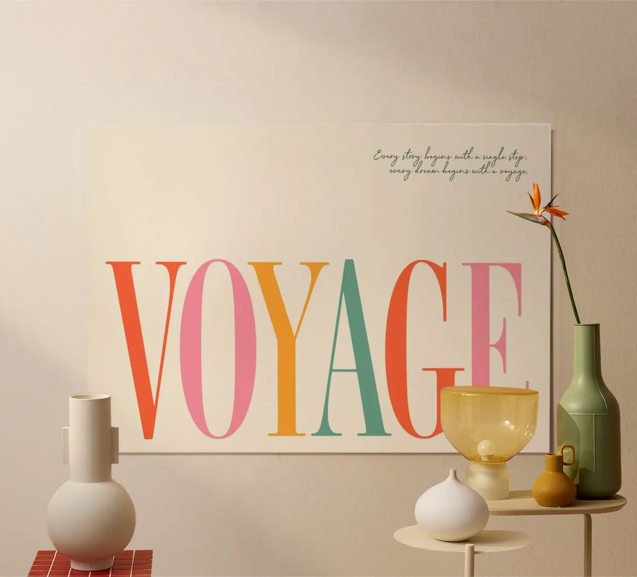 citazione parola testo lettering poster con telaio in alluminio da Eva Rogers