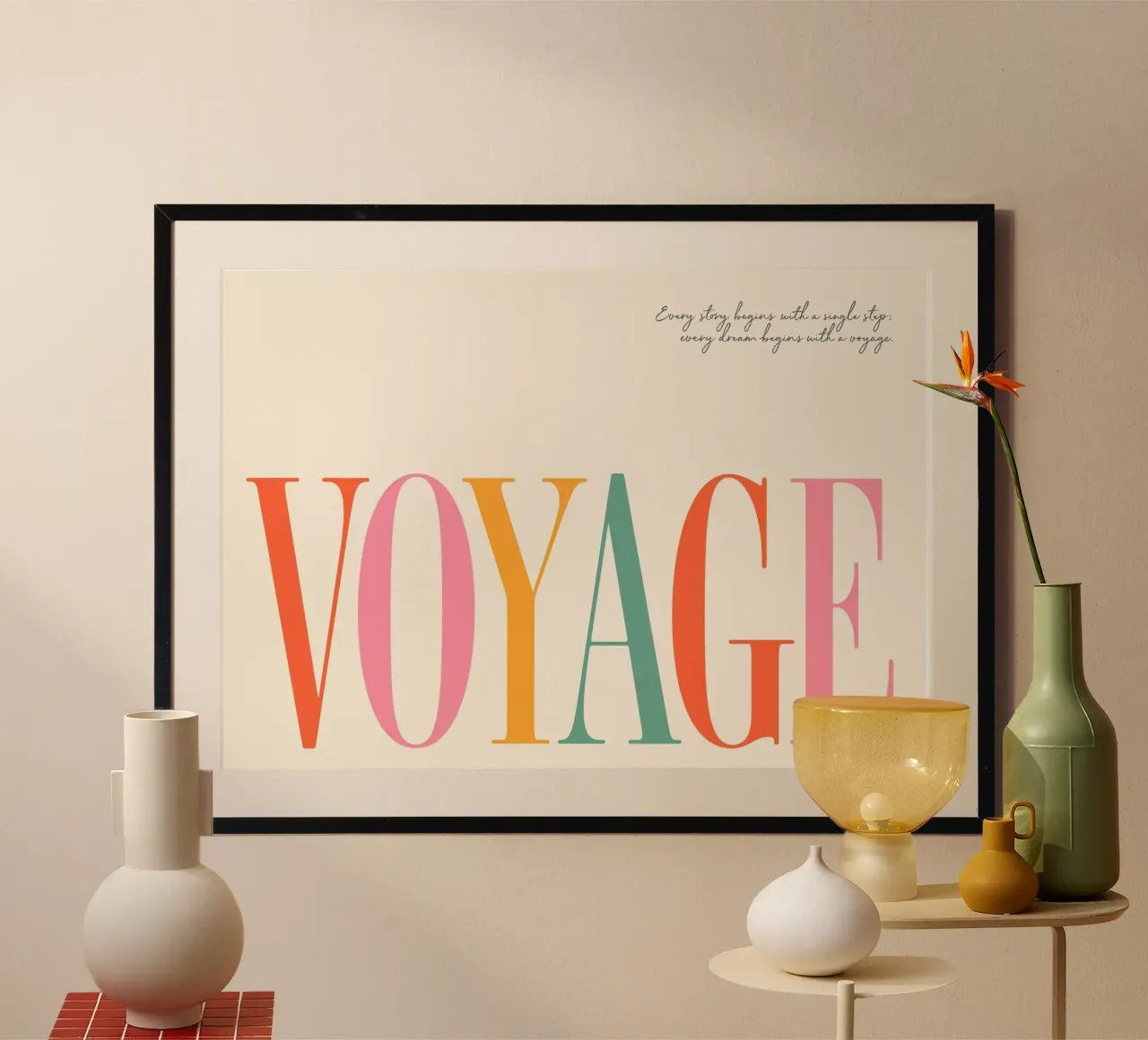 citazione parola testo lettering poster con telaio in alluminio da Eva Rogers