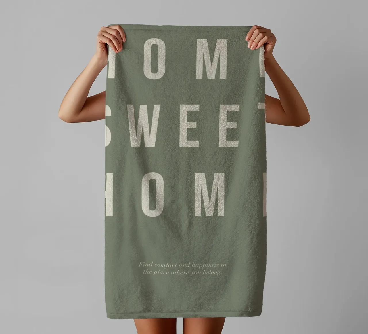 home sweet simple message towel by Eva Rogers