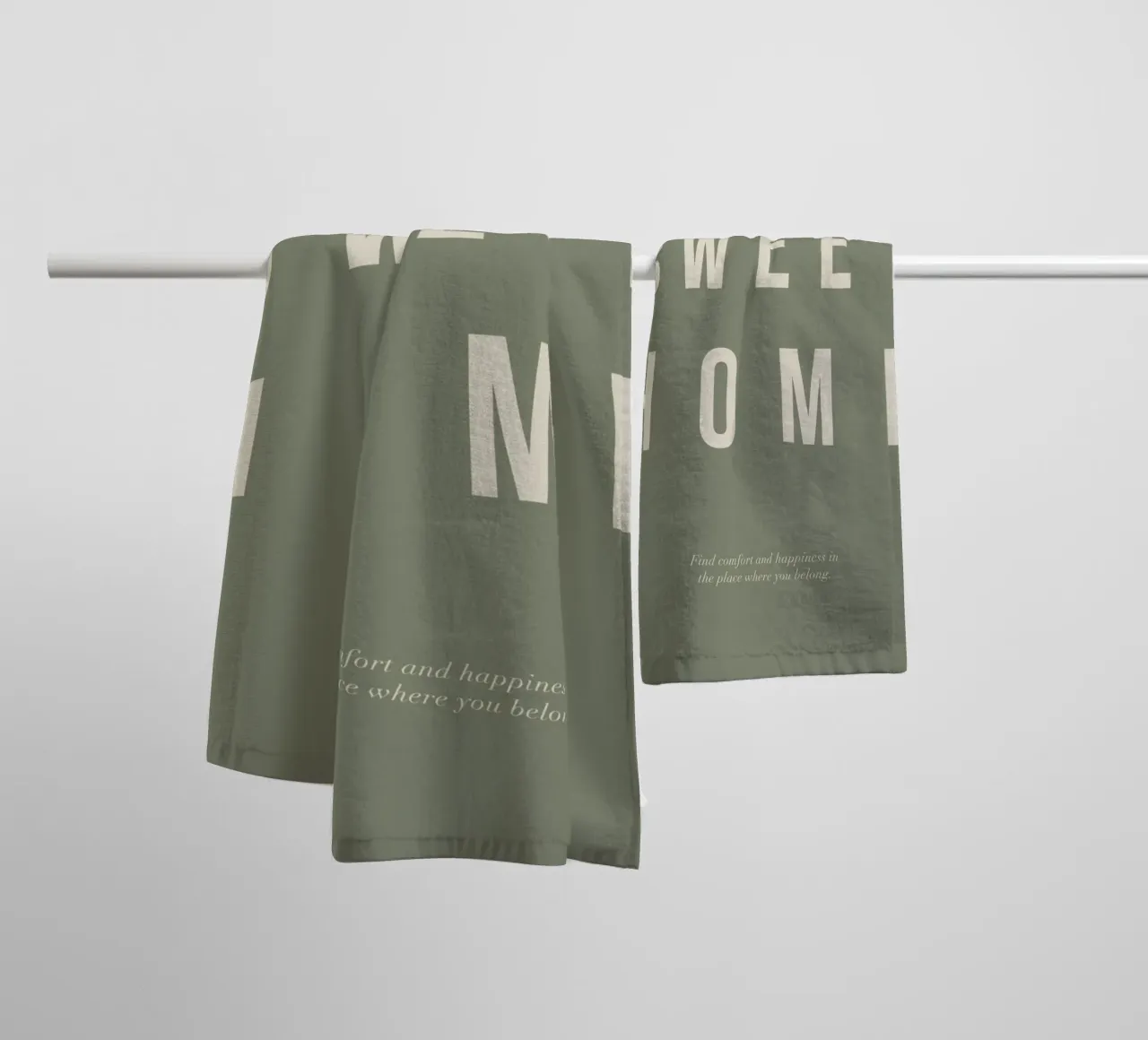 home sweet simple message towel by Eva Rogers