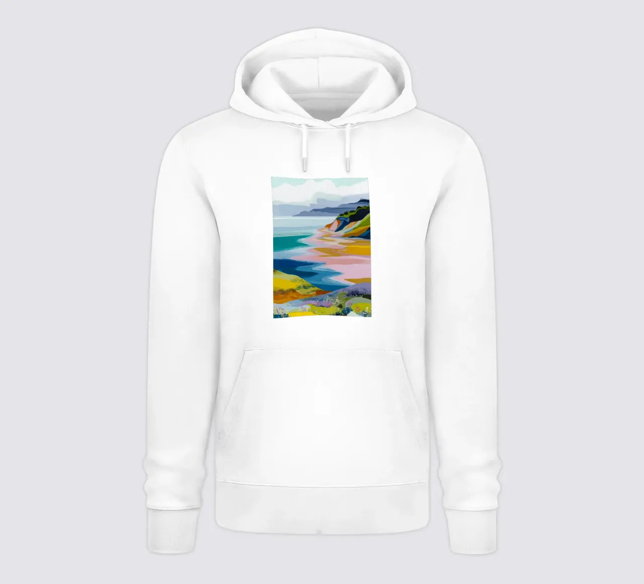 Pastel Shoreline - Where Wildflowers Meet the Tide felpa con cappuccio da Dune
