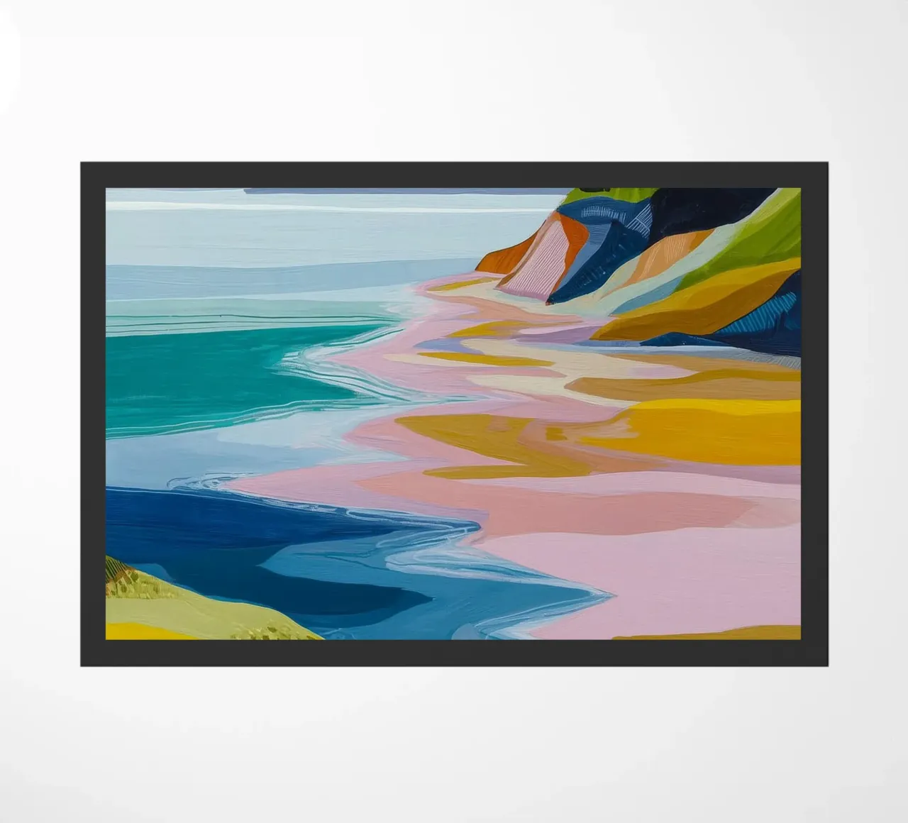 Pastel Shoreline - Where Wildflowers Meet the Tide zerbino da Dune