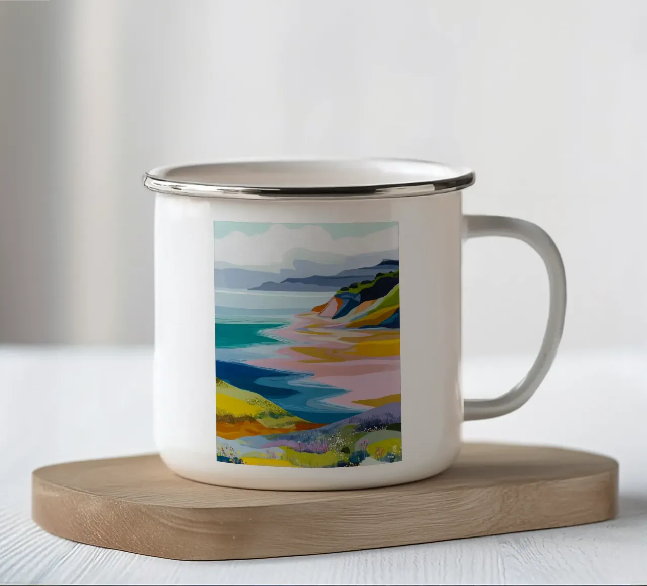 Pastel Shoreline - Where Wildflowers Meet the Tide tazza in smalto da Dune
