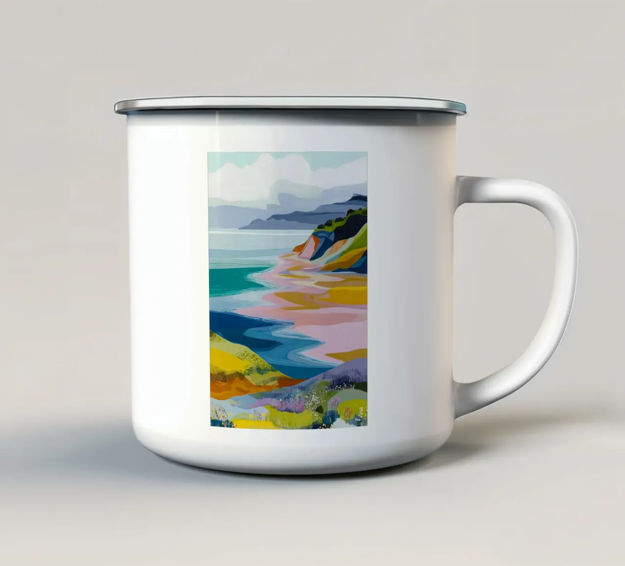 Pastel Shoreline - Where Wildflowers Meet the Tide tazza in smalto da Dune