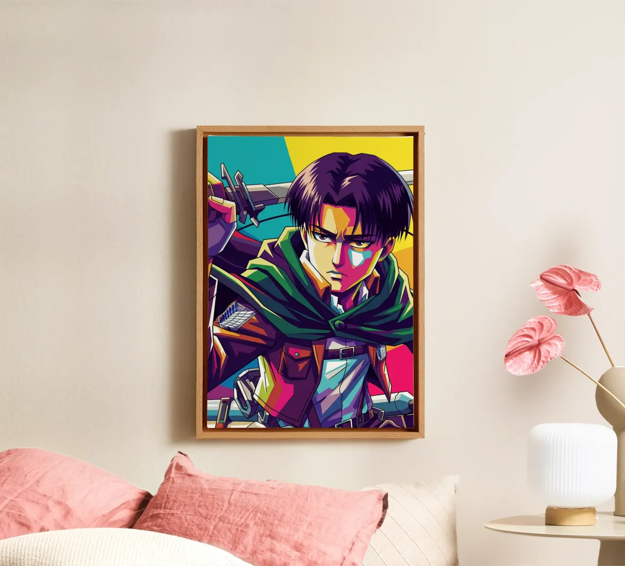 Attack On Titan - Levi Ackerman (2) canvas met Baklijst van Hantamrata