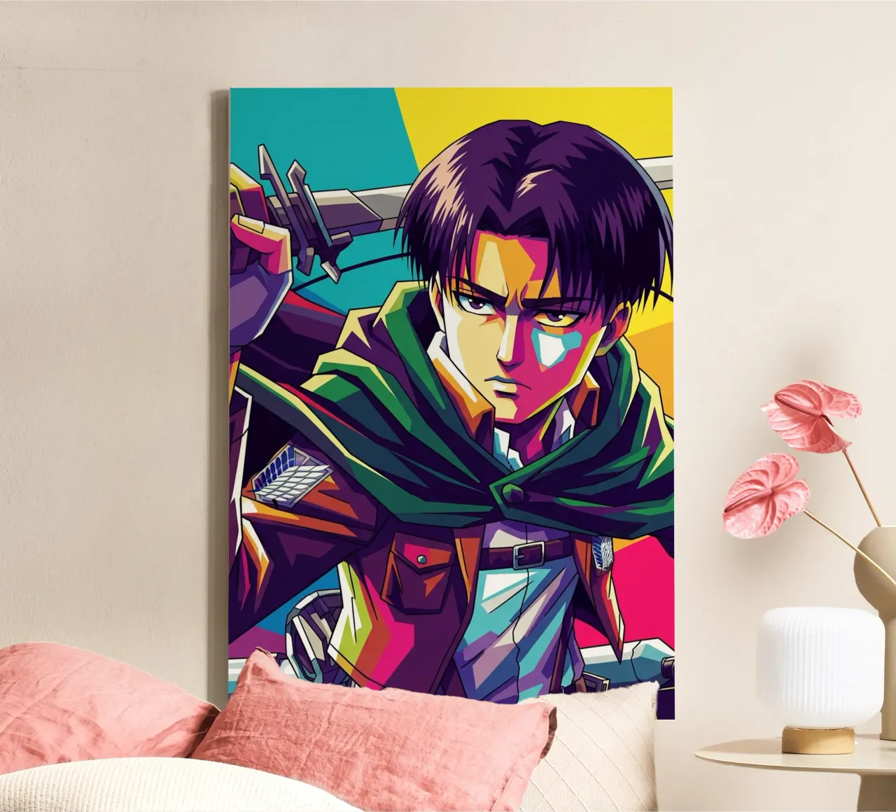 Attack On Titan - Levi Ackerman (2) canvas met Baklijst van Hantamrata