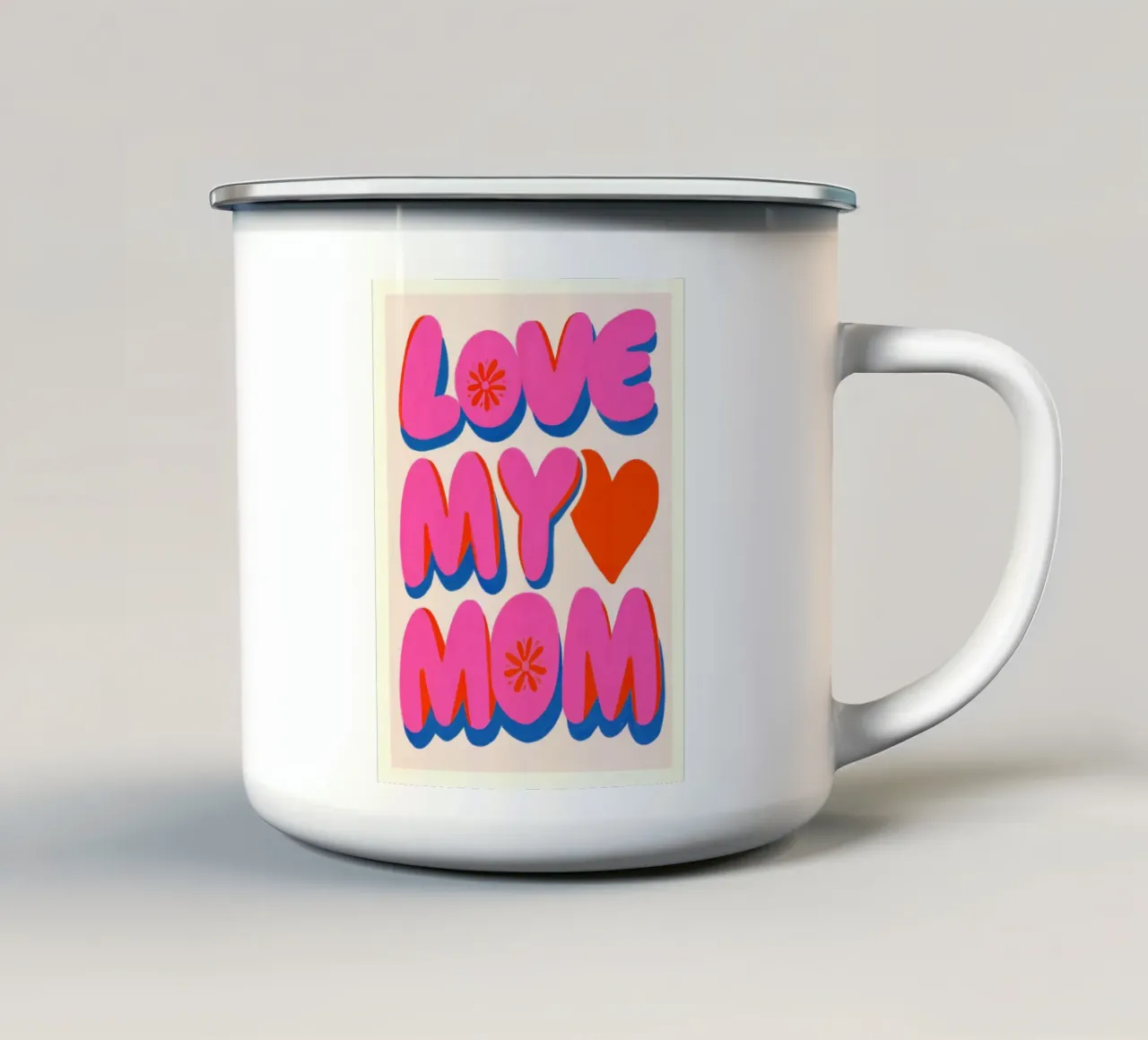 Con amore per la mia mamma, pinki-pop tazza in smalto da Carinaprint