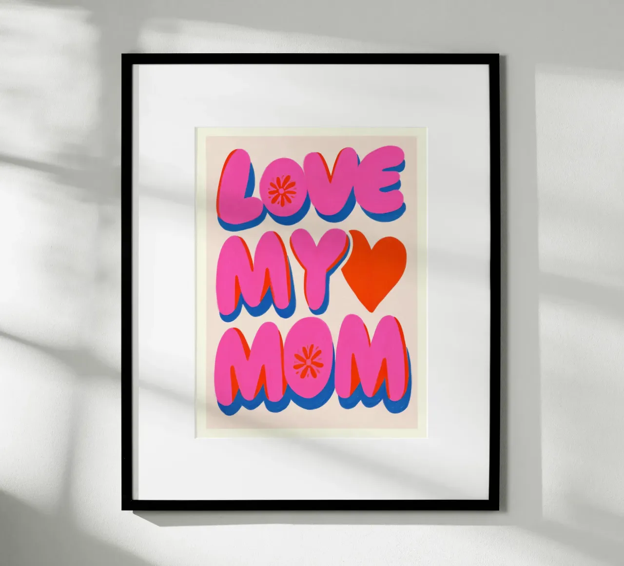 Con amore per la mia mamma, pinki-pop poster con telaio in alluminio da Carinaprint