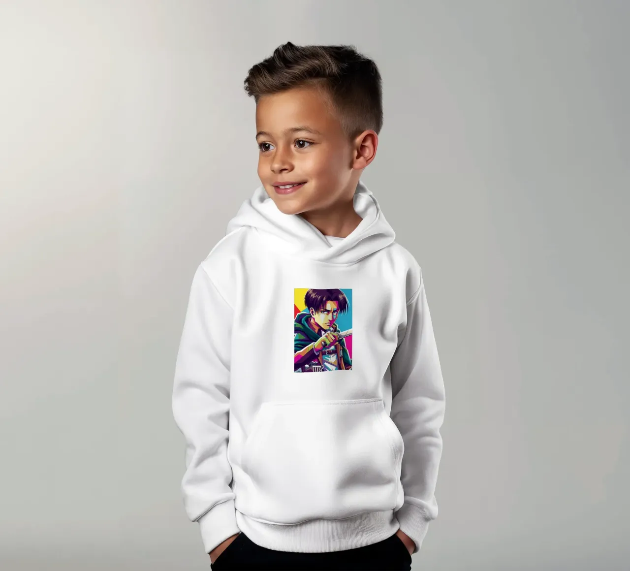 Attack On Titan - Levi Ackerman (5) sudadera con capucha para niño de Hantamrata