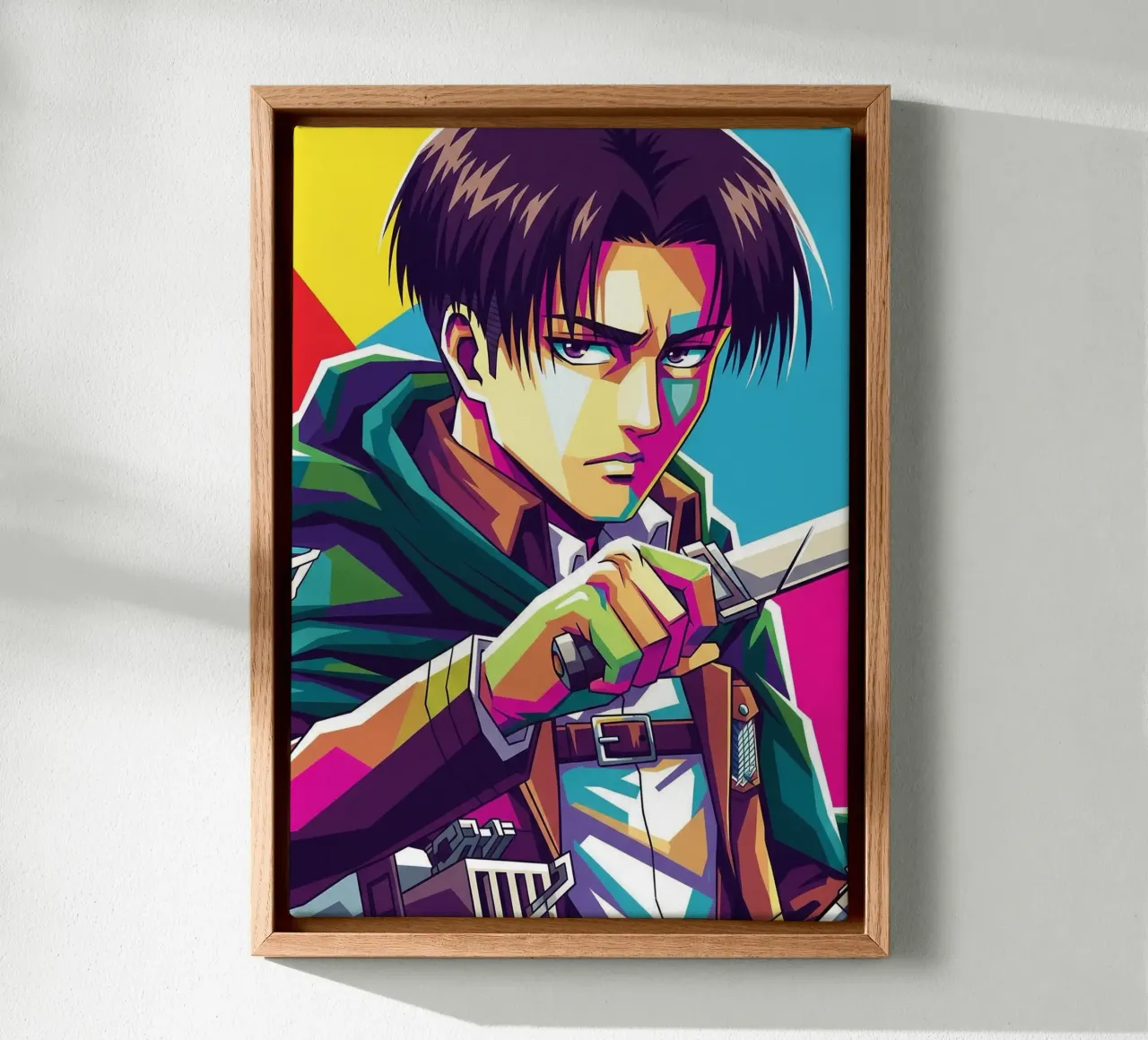 Attack On Titan - Levi Ackerman (5) canvas with Floater frame by Hantamrata