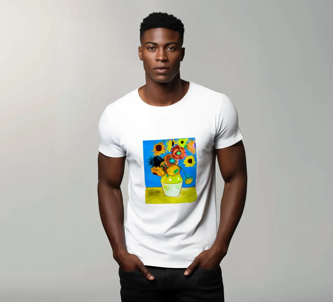 vaso di girasoli colorati t-shirt da cloud shop