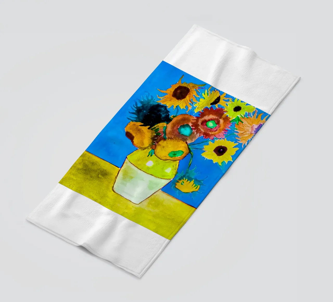 vaso di girasoli colorati telo mare da cloud shop