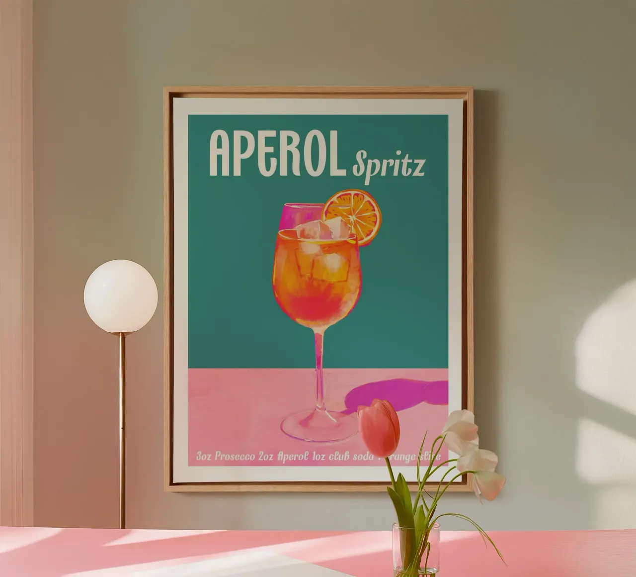 Aperol Spritz Cocktail tela con Cornice a cassetta da cafelab