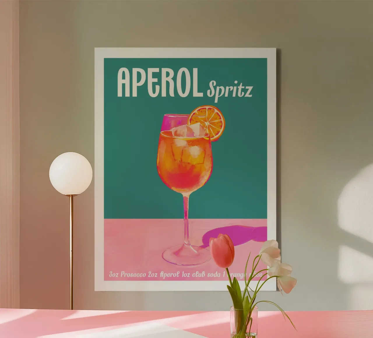 Aperol Spritz Cocktail tela con Cornice a cassetta da cafelab