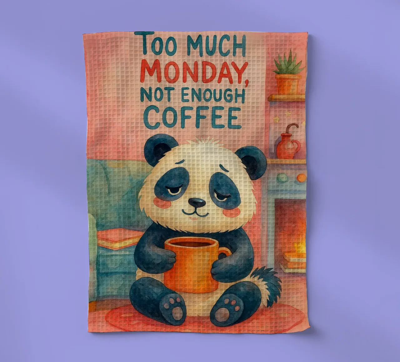 nicht genug Kaffee Bär Kunst Gemälde Geschirrtuch von Mutiaram