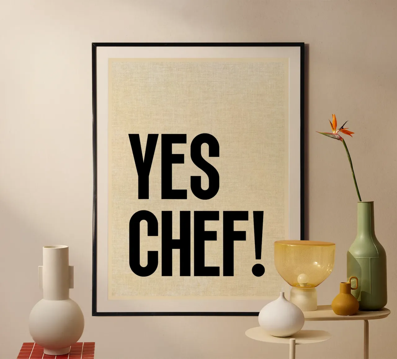 Sì, capo! poster con telaio in legno da Ashley Studio