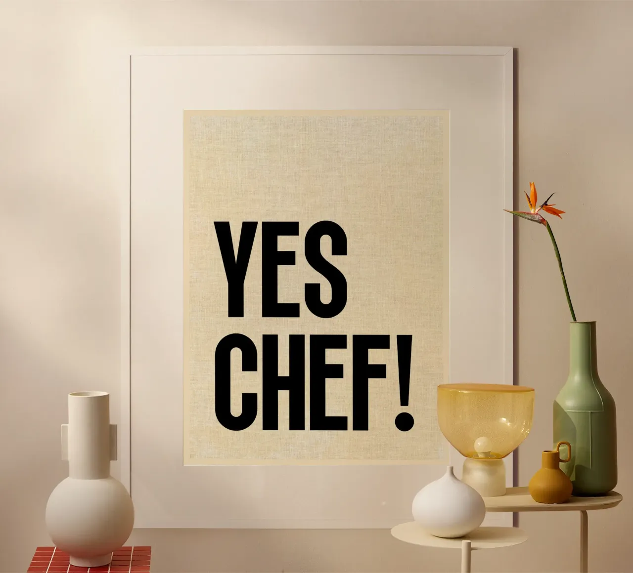 Sì, capo! poster con telaio in legno da Ashley Studio