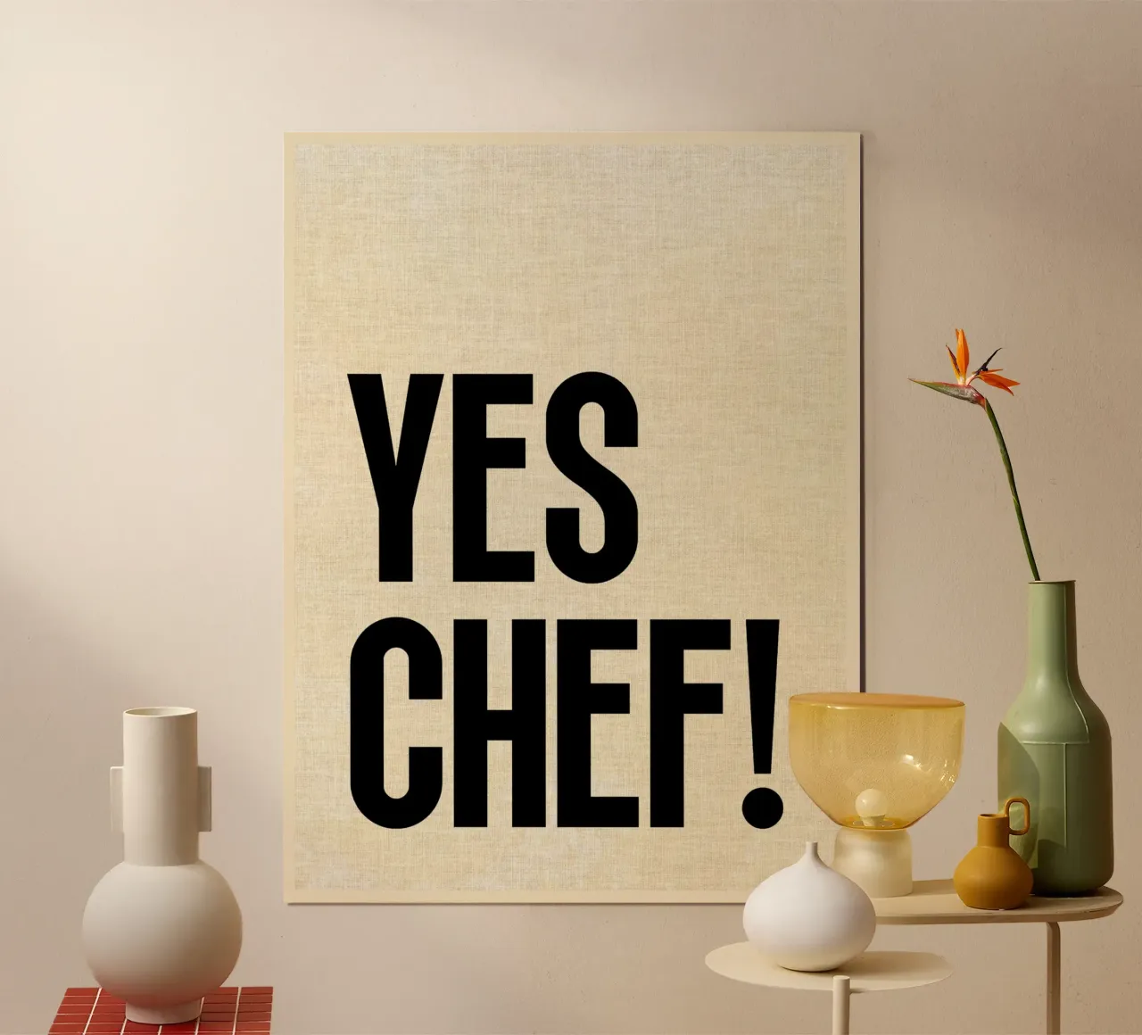 Sì, capo! poster con telaio in legno da Ashley Studio