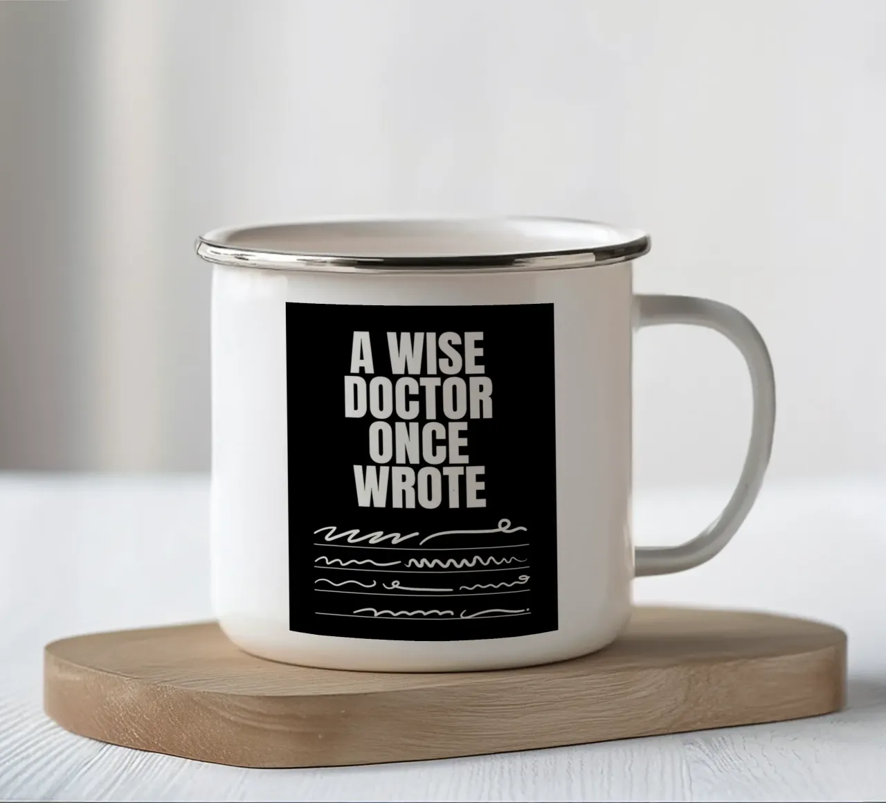 Citazione di un medico saggio tazza in smalto da Ashley Studio