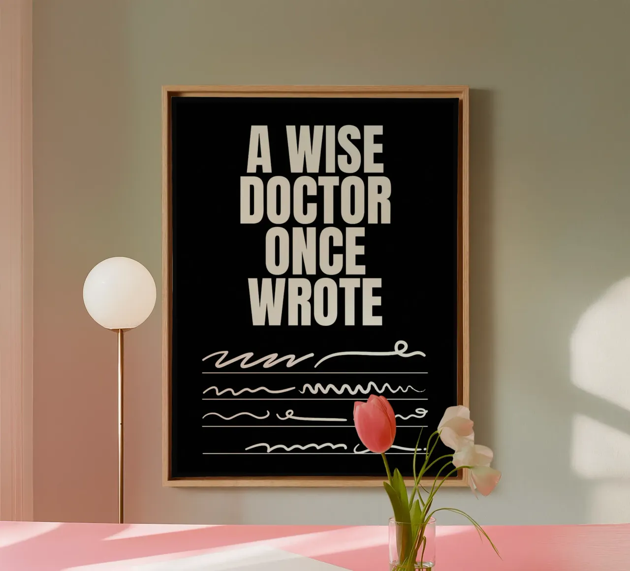 Citazione di un medico saggio tela con Cornice a cassetta da Ashley Studio