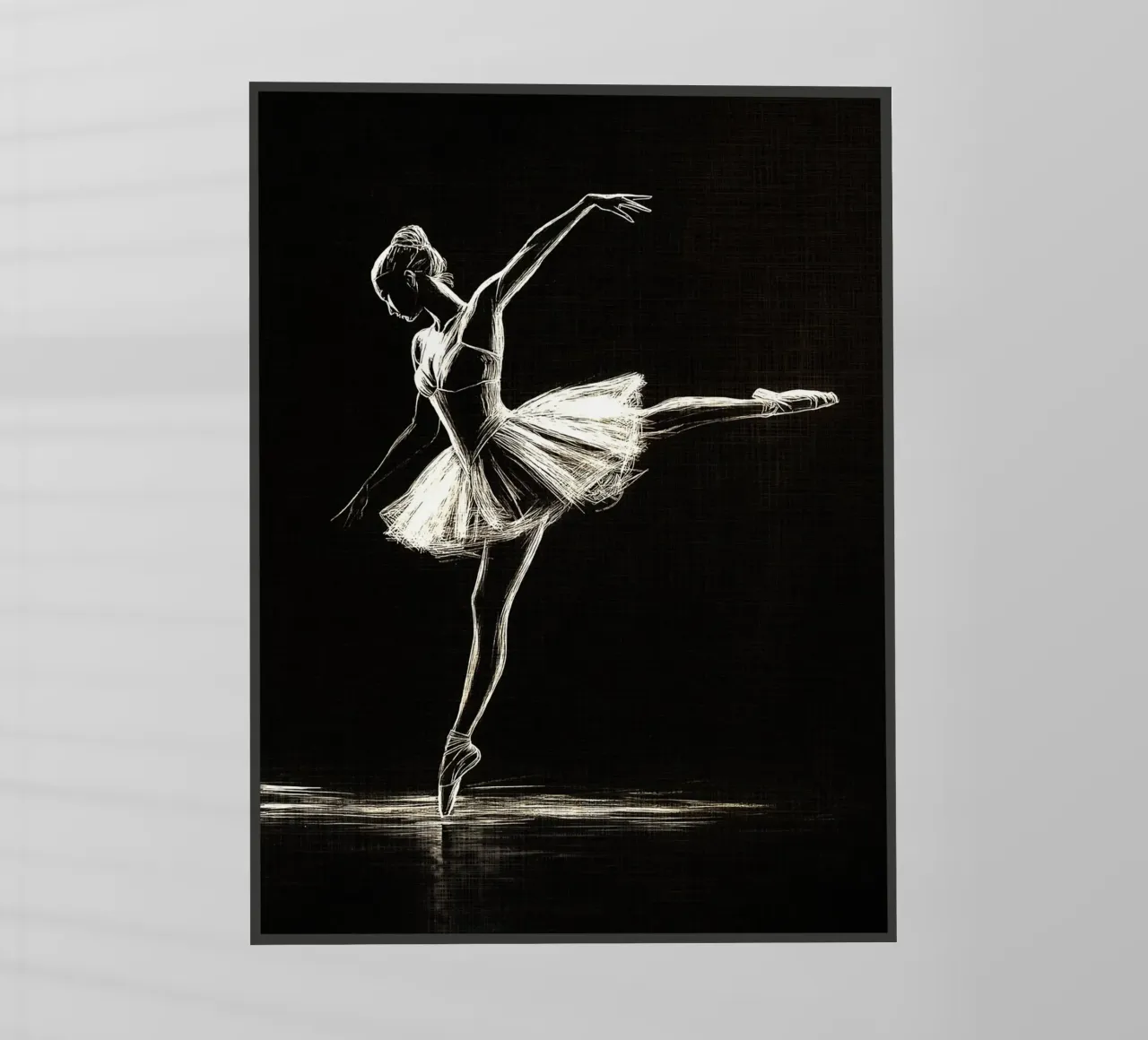 Ballerina bianca su nero pellicola backlit da Ashley Studio