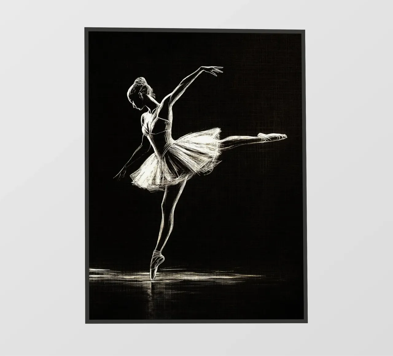 Ballerina bianca su nero pellicola backlit da Ashley Studio