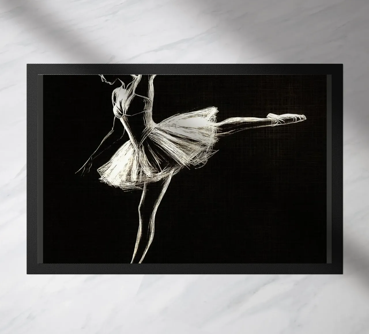 Ballerina bianca su nero zerbino da Ashley Studio