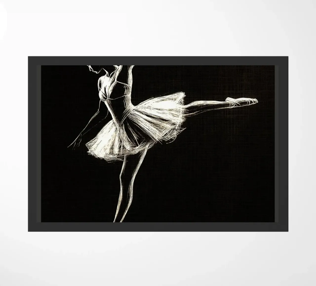 Ballerina bianca su nero zerbino da Ashley Studio