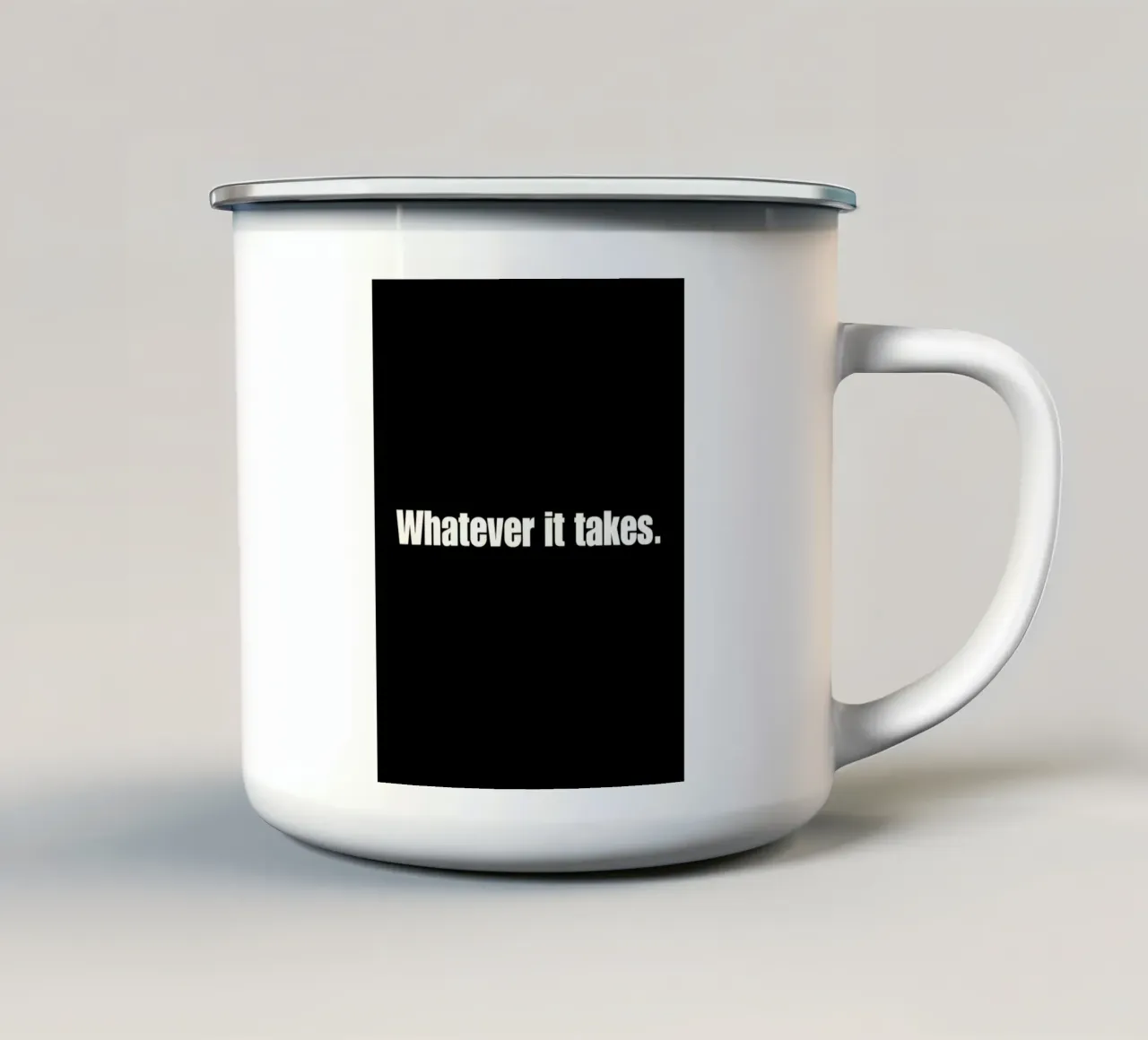 Wat er ook voor nodig is Quote emaille mok van Ashley Studio