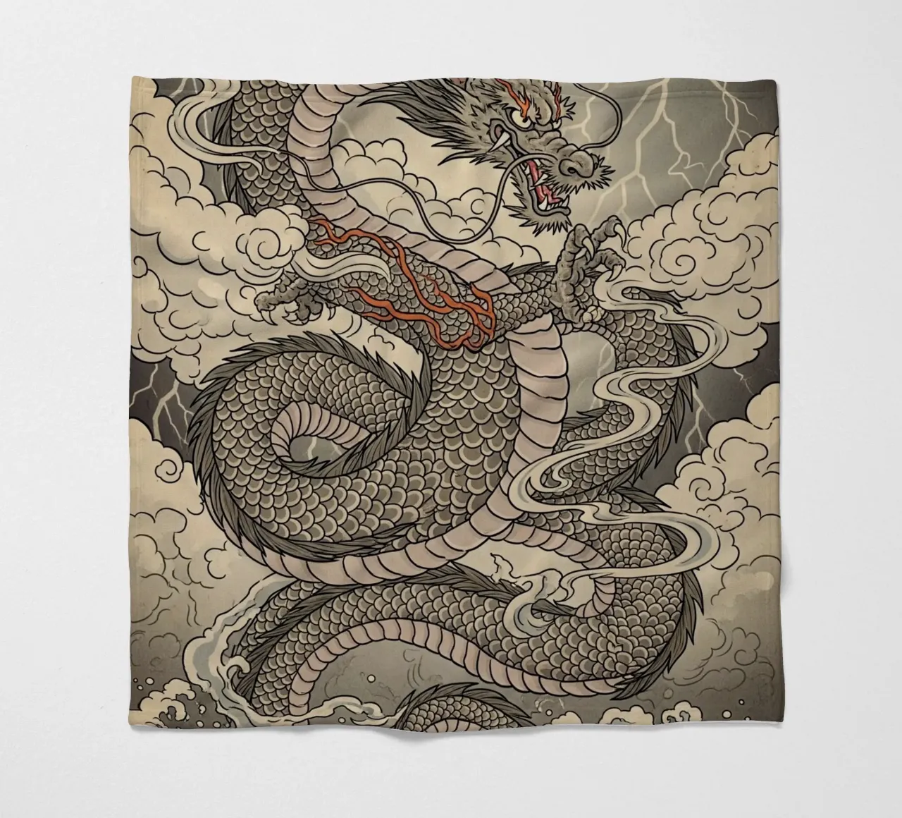 Drago - Stile vintage giapponese coperta in pile da Lembayung art