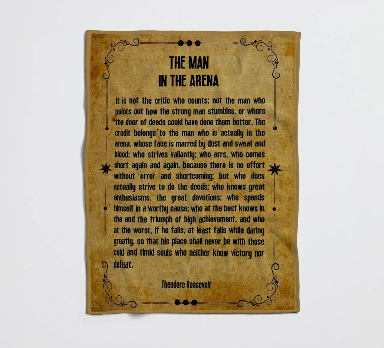 The Man in the Arena fleece blanket by Ashley Studio