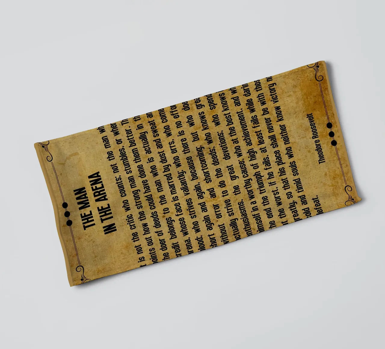 The Man in the Arena towel by Ashley Studio