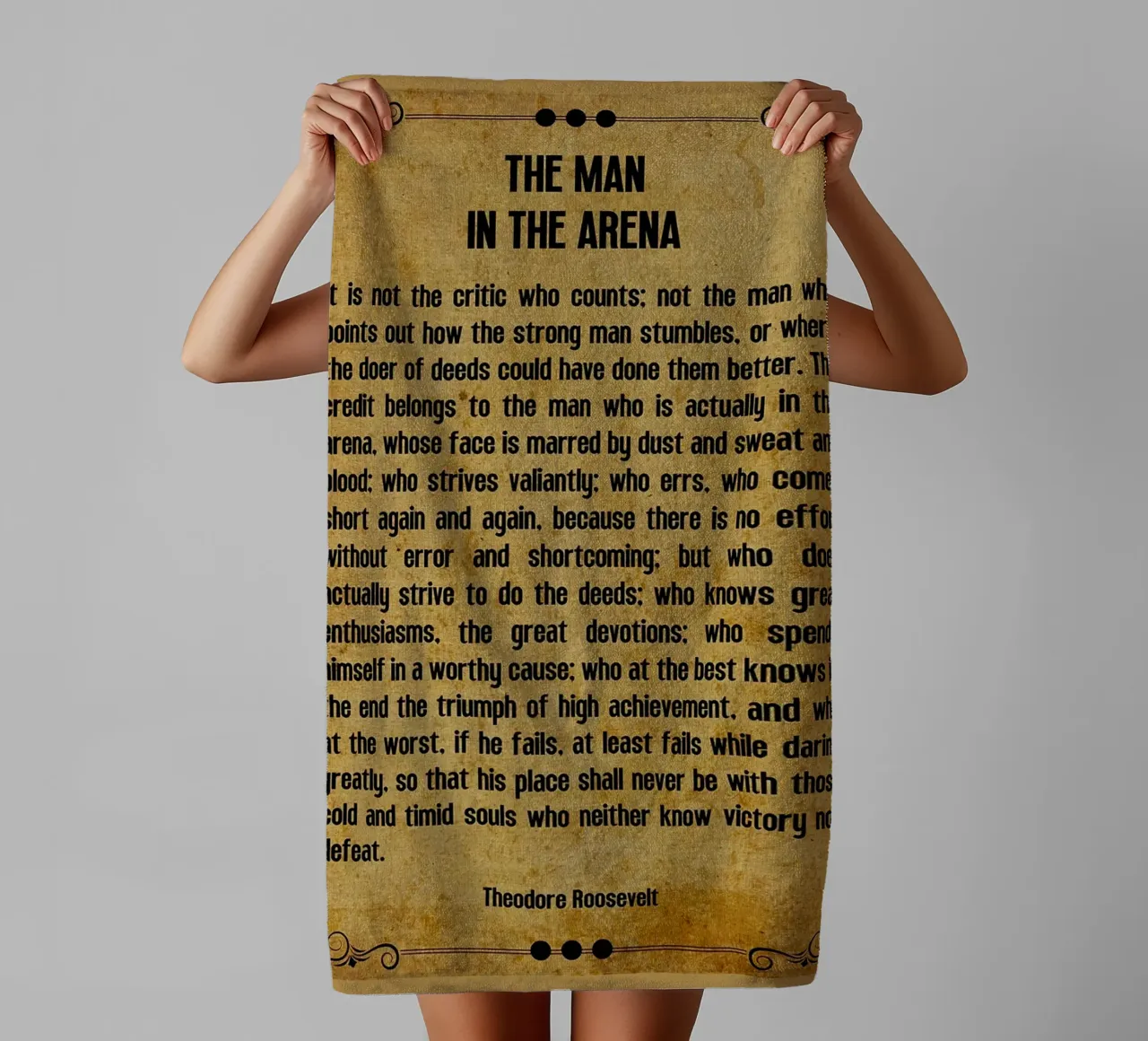 The Man in the Arena towel by Ashley Studio