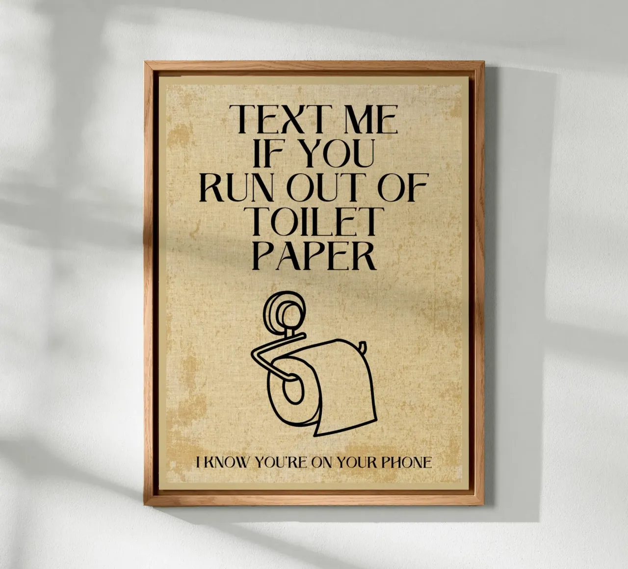 Text me if you run out of toilet paper alu-dibond by Ashley Studio