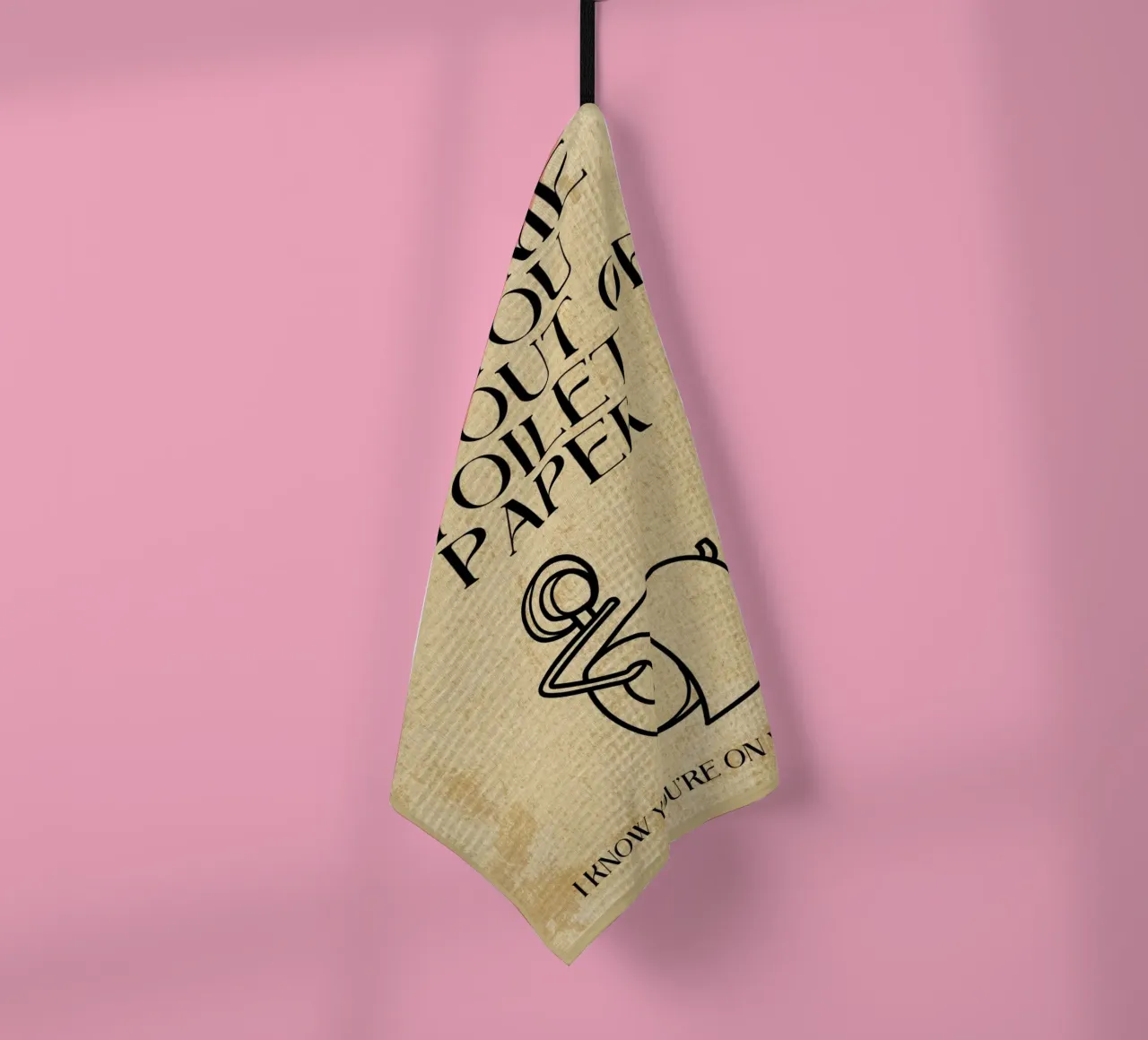 Text me if you run out of toilet paper tea towel by Ashley Studio