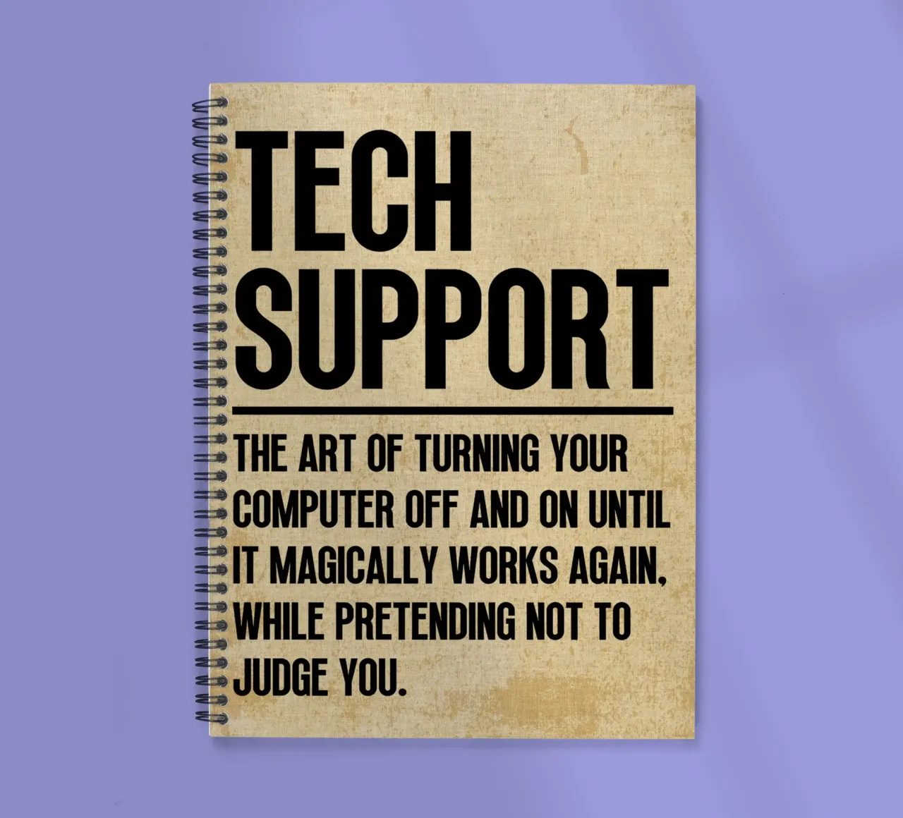 Tech Support Funny Definition spiral notebook by Ashley Studio