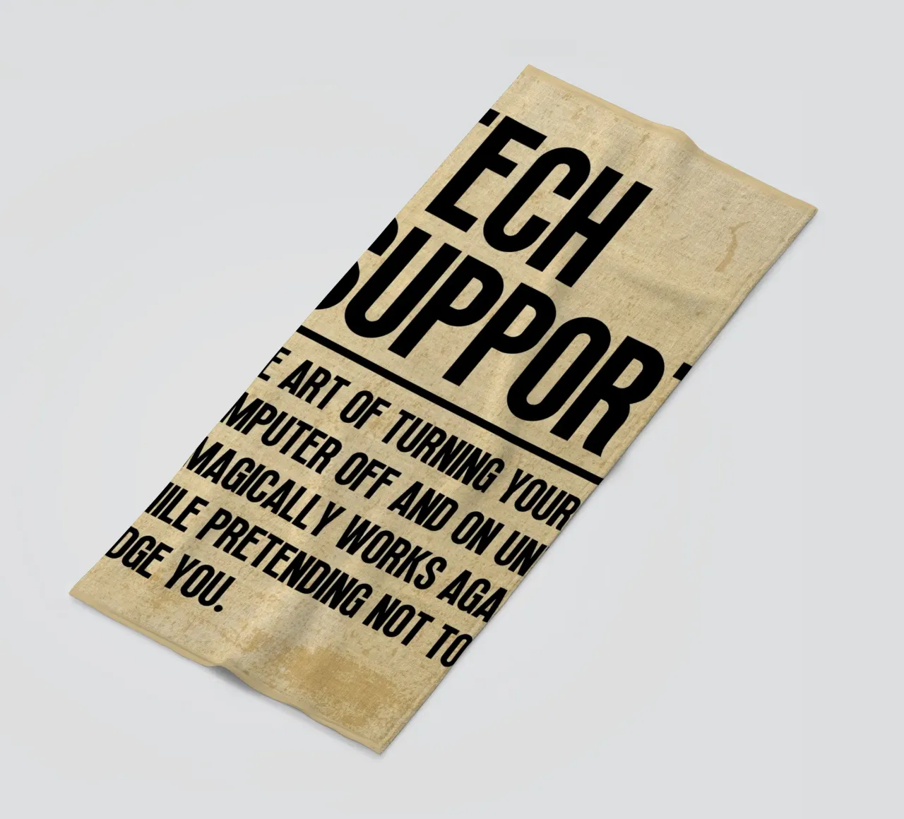 Tech Support Funny Definition beach towel by Ashley Studio