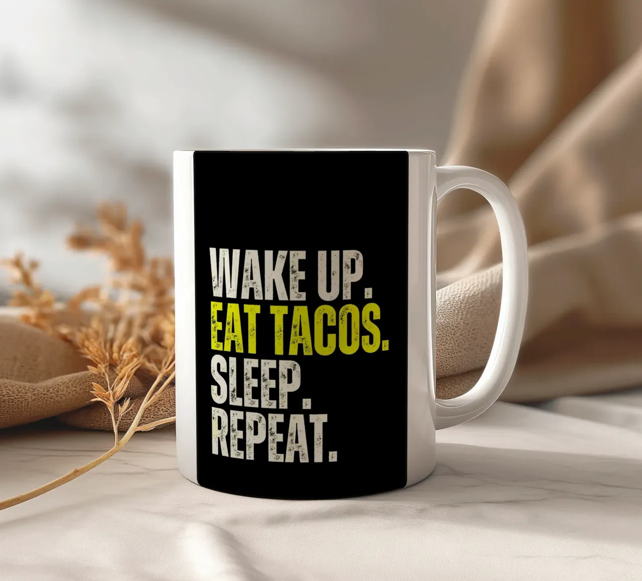 Taco Lifestyle Quote tazza in ceramica da Ashley Studio