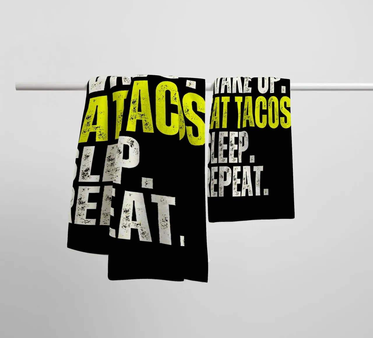 Taco Lifestyle Quote towel by Ashley Studio