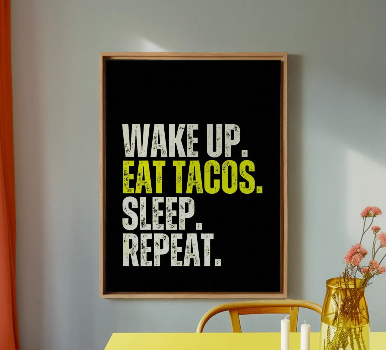 Taco Lifestyle Quote canvas by Ashley Studio
