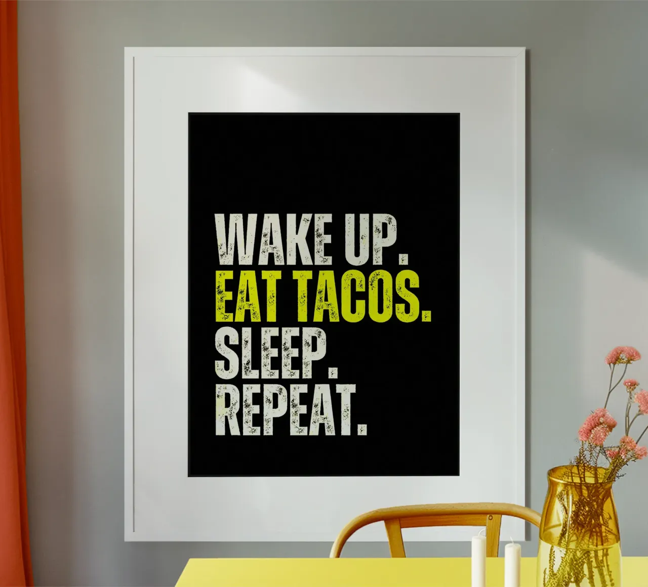 Taco Lifestyle Zitat Hahnemühle von Ashley Studio