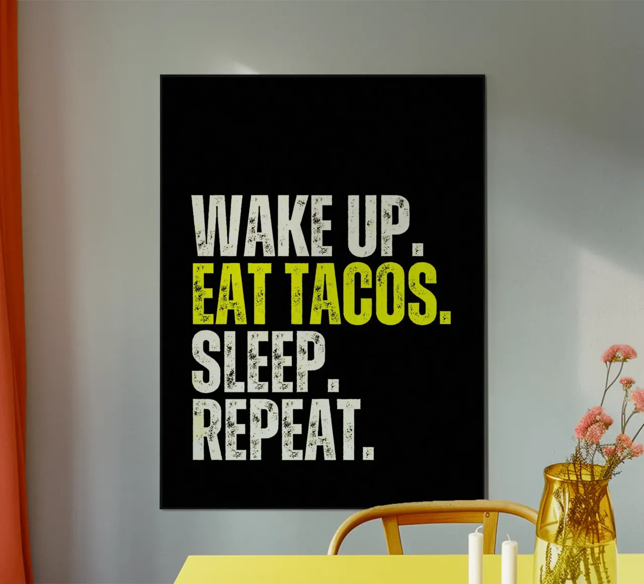 Taco Lifestyle Zitat Hahnemühle von Ashley Studio